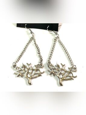 Fashion Jewelry Silver Tree Branch Dangle Earrings